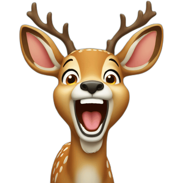 A deer laughing out loud  emoji