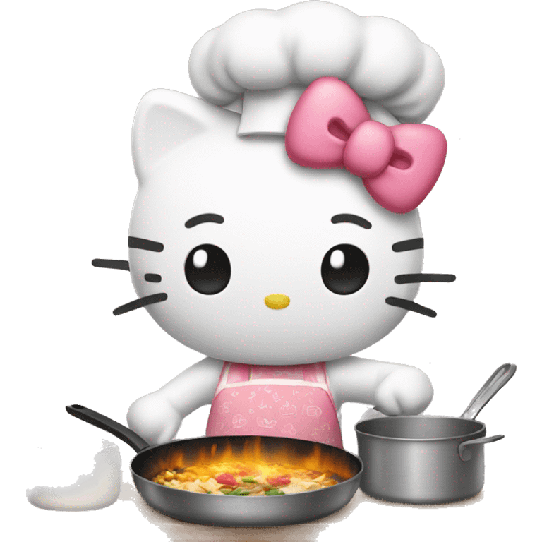 Hello kitty cooking emoji