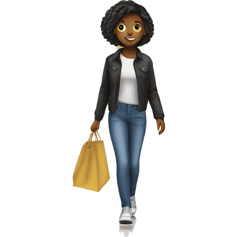 girl walking in mall emoji