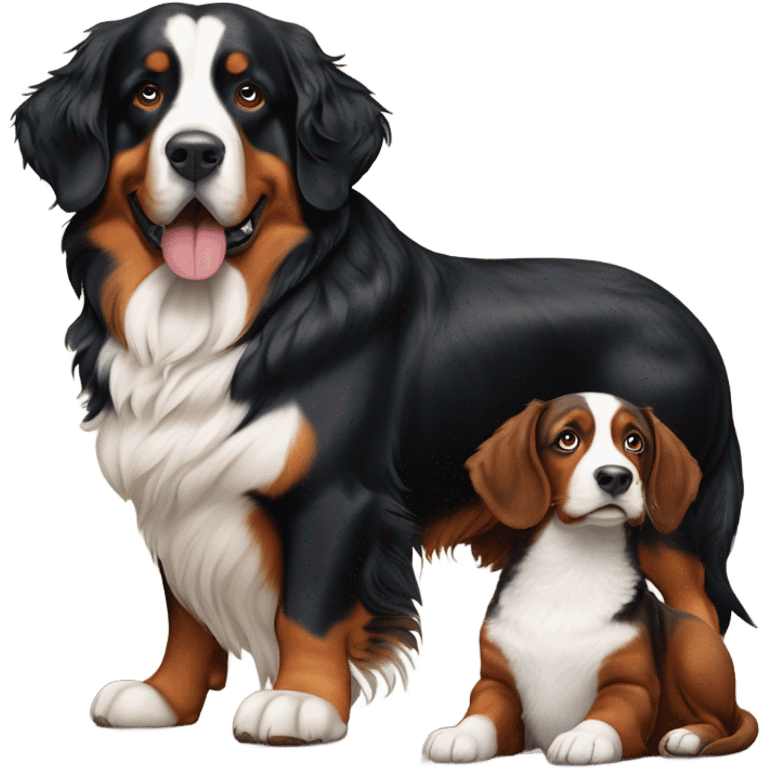 bernese mountain dog with dachshund emoji