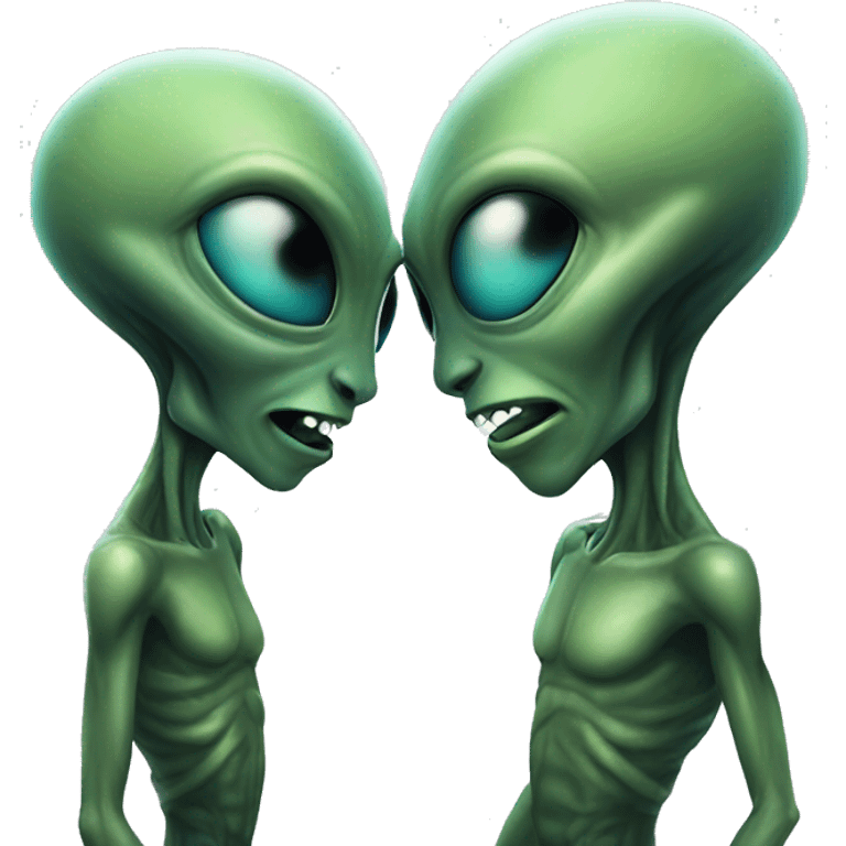 Aliens and aliens kissing  emoji