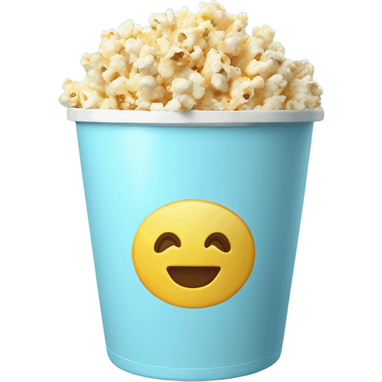 Popcorn in a pale blue popcorn bucket  emoji