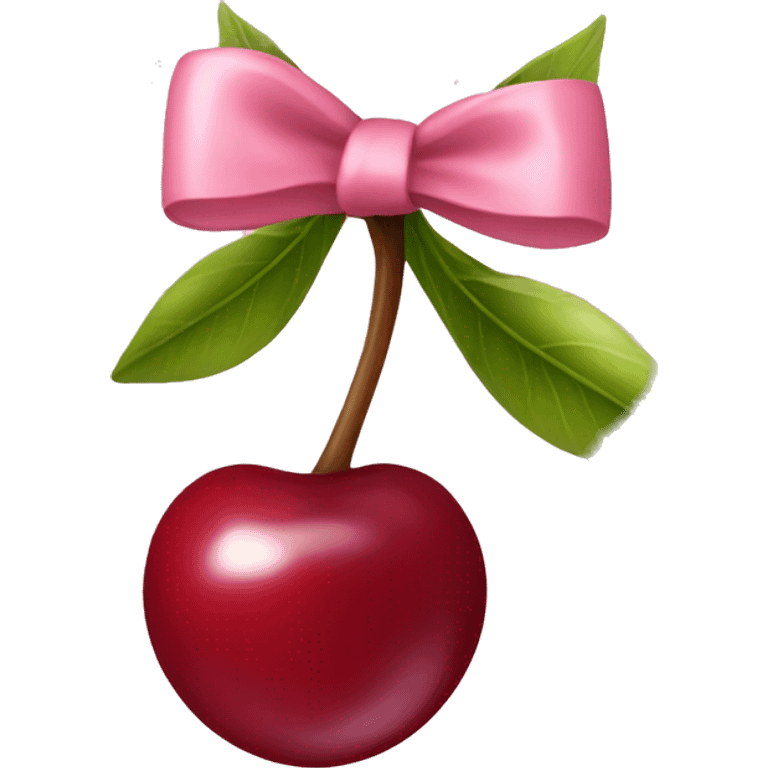 Cherries with light pink bow emoji