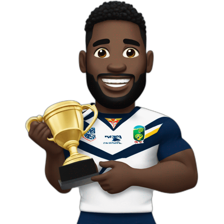 siya kolisi holding the rugby world cup emoji