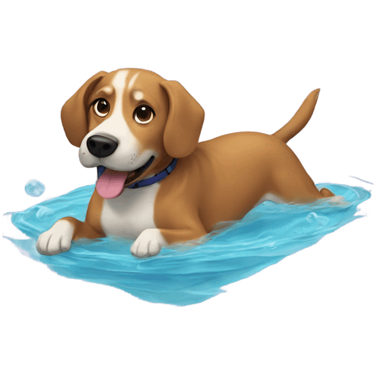 Dog swimming emoji