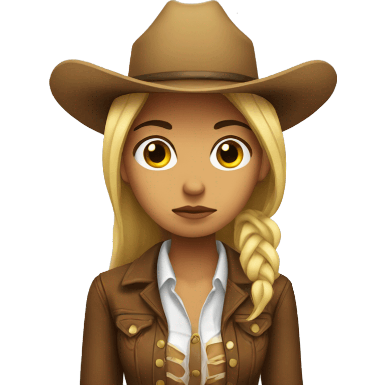 Sad cowgirl emoji