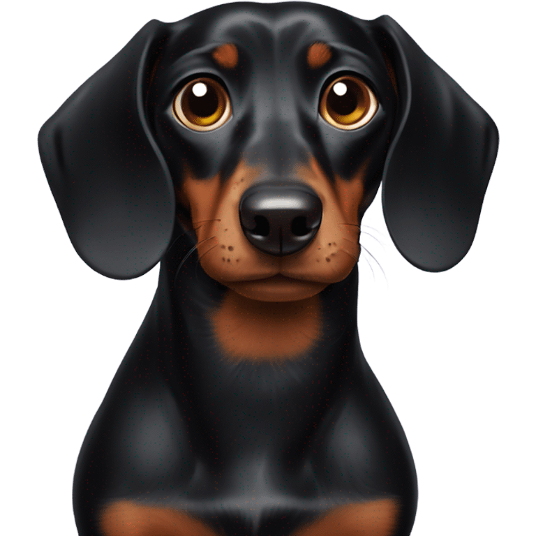 One eyed black dachshund  emoji