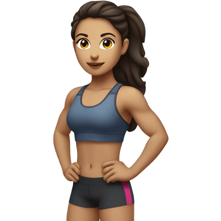 Brunnete gym girl emoji