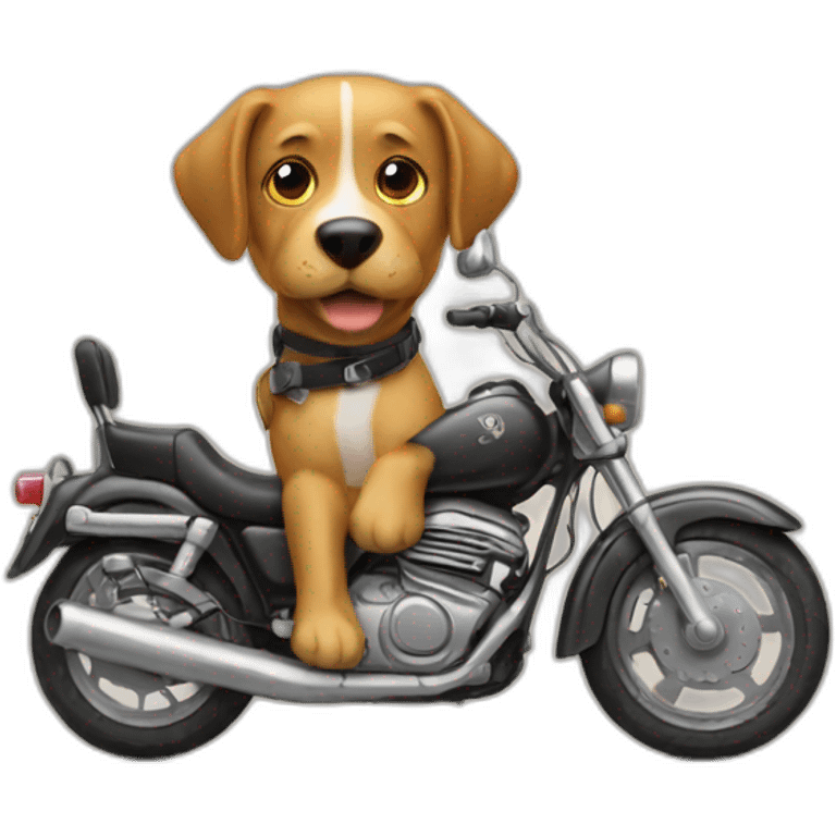 chien sur une moto emoji