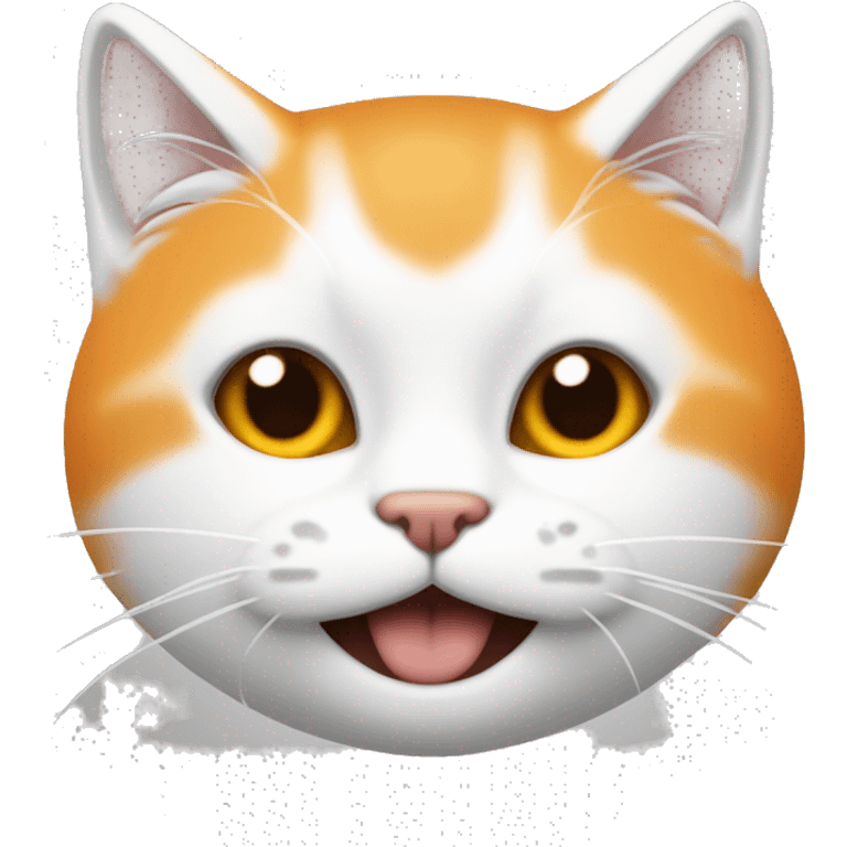 Gato blanco con naranja, con la marca de M en la frente emoji