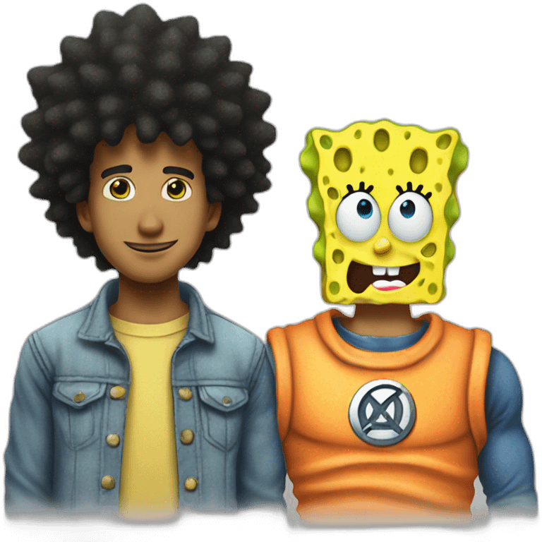 Spongbob and goku emoji