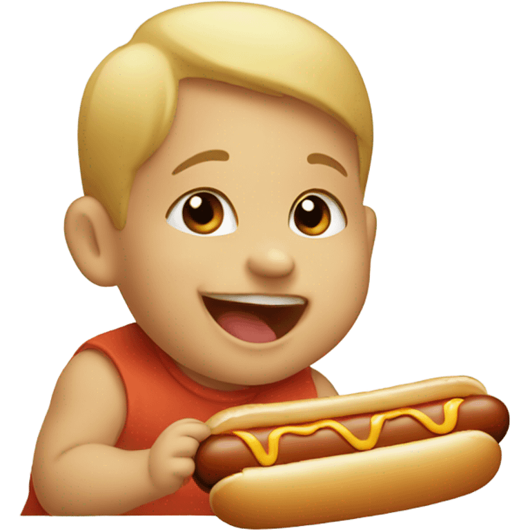 Baby eating a hotdog  emoji