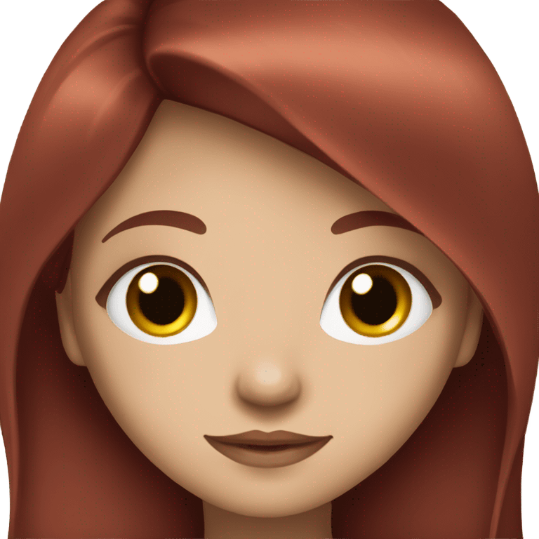 Beautiful girl, dark red hair，long hair, blue eyes emoji