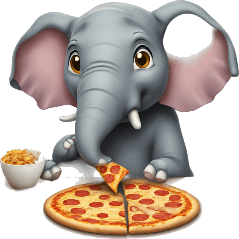 elephant eating pizza emoji