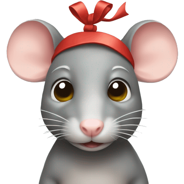 Rat with a bow on its head emoji