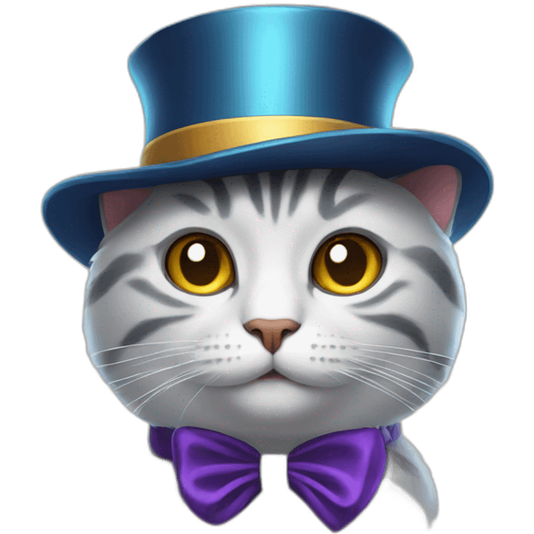 Cat with a magician hat emoji