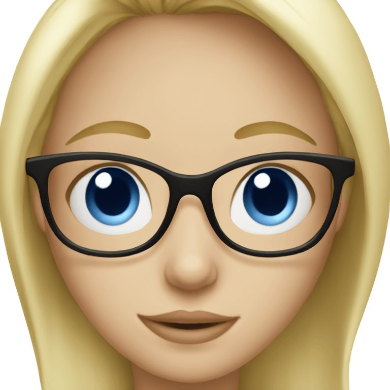 Blonde girl with glasses and blue eyes  emoji