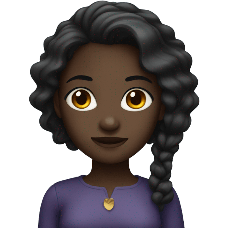 Pretty Dark-skinned girl with dark hair emoji