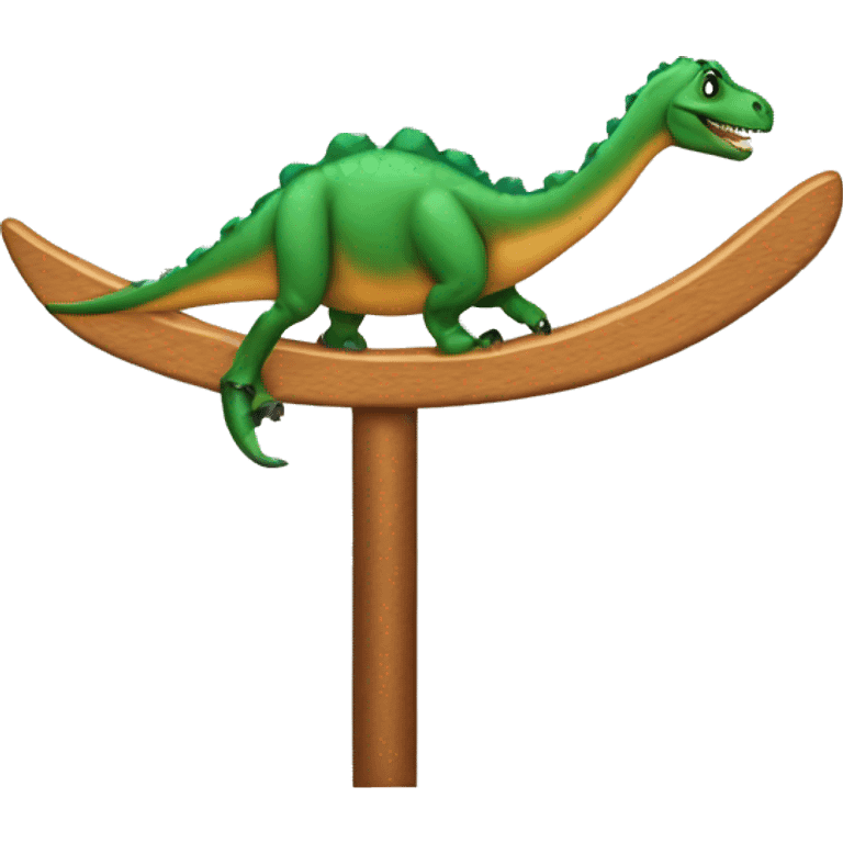 Dinosaur riding a stake board emoji