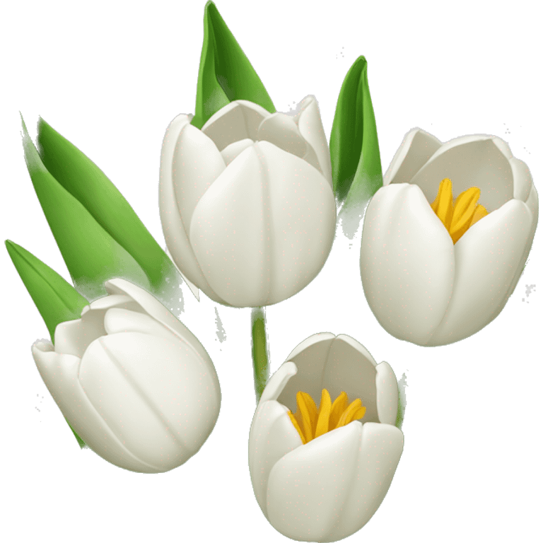 ramo de tulipanes blancos  emoji