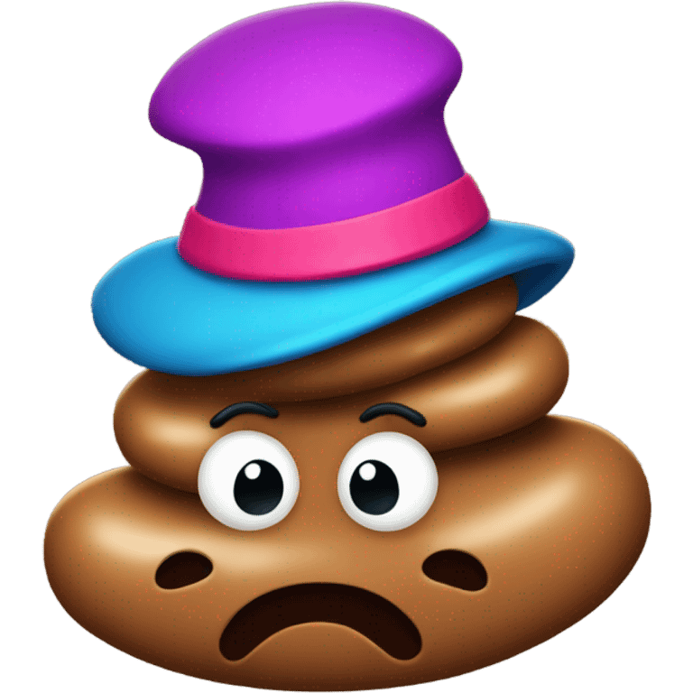 Poop with a hat emoji