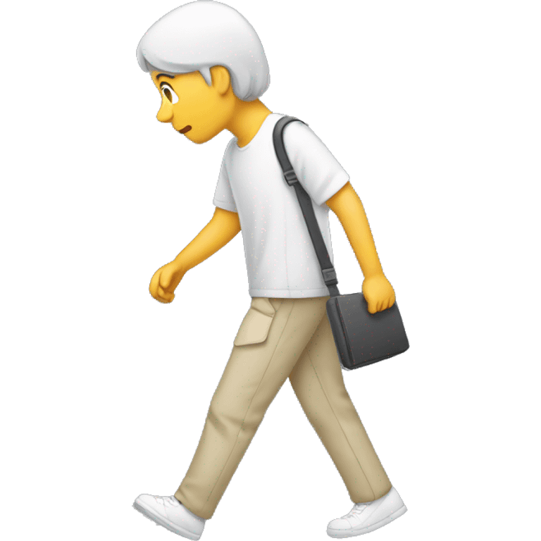 blind person walking with phone in hand emoji