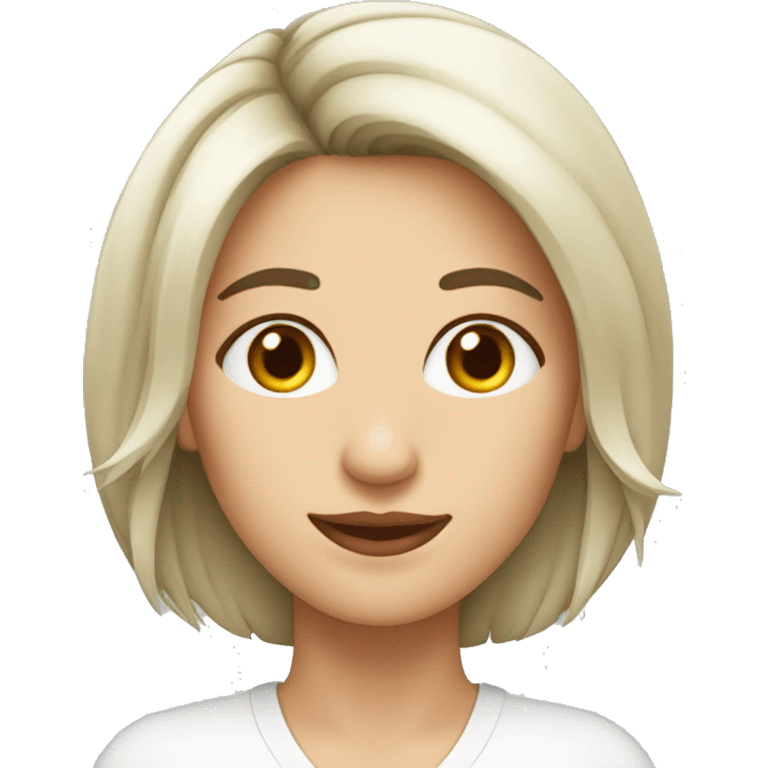 Mujer pelo corto en lado derecho, con anteojos blancos emoji