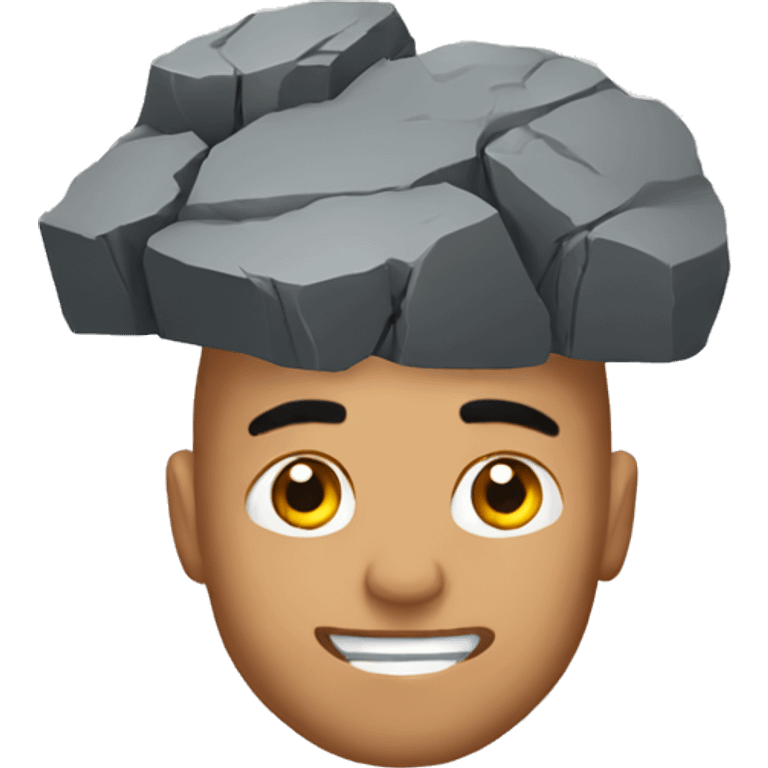 the rock holding a sing on the head emoji