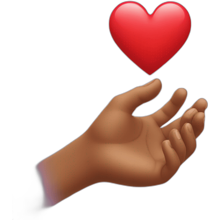 Showing heart in hand  emoji