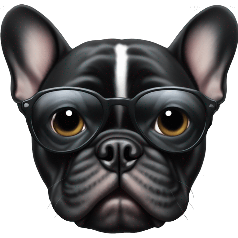 Black French bulldog with sunglasses  emoji