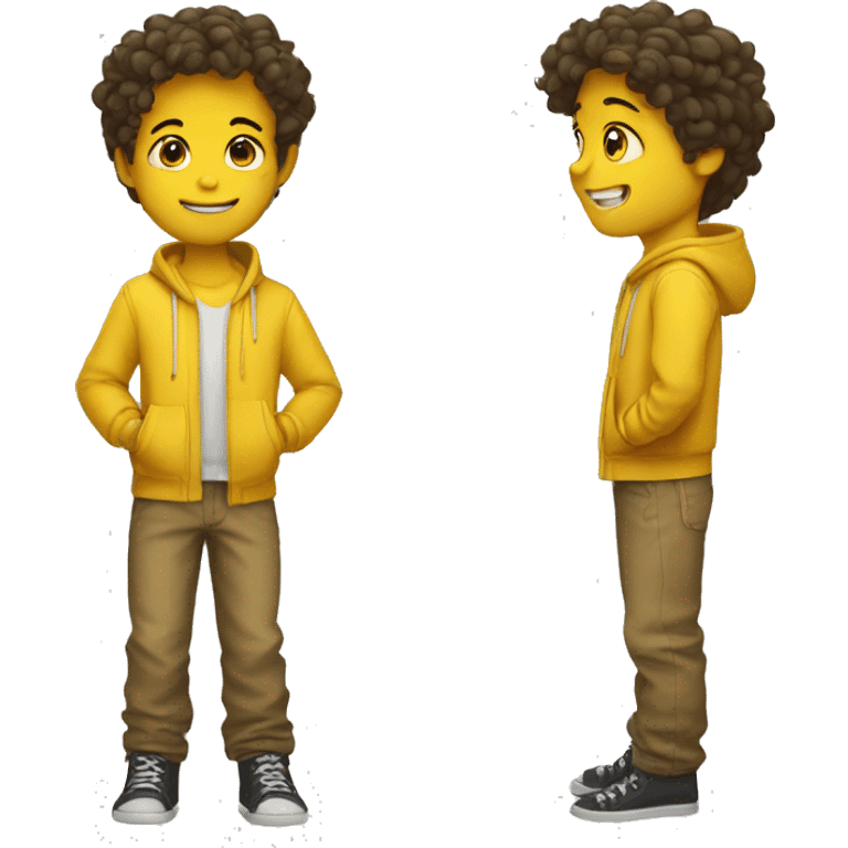 the yellow kid and 1 hair emoji