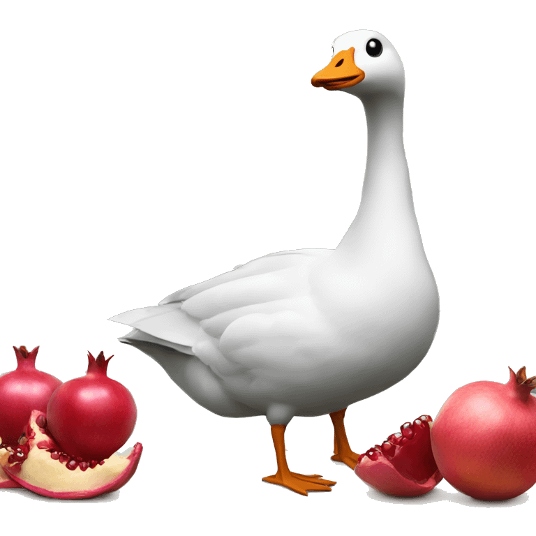 Goose and a pomegranate  emoji