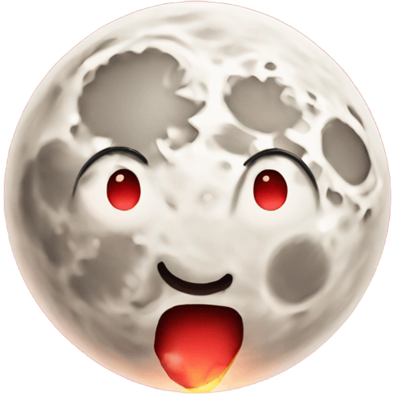 Full moon with red ring around it emoji