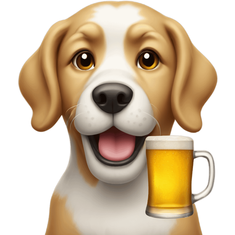 Dog with a beer emoji