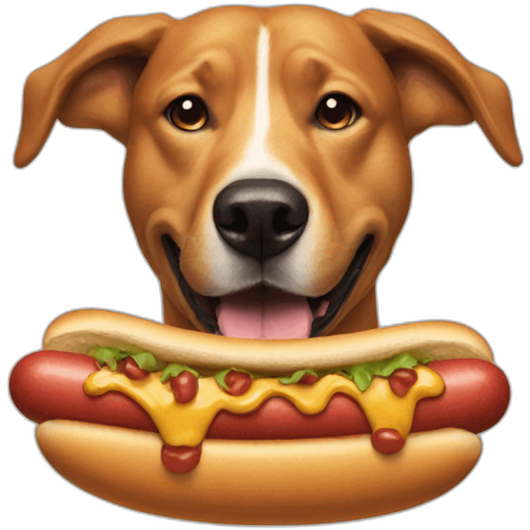 Dog eat hotdog emoji