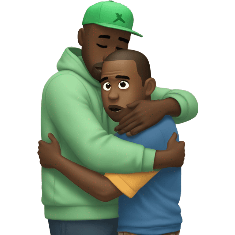 Kanye west hugging Tyler the creator  emoji