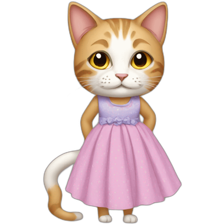 Cat with dress emoji