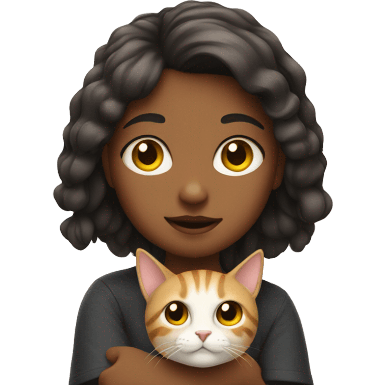 Girl with a cat emoji