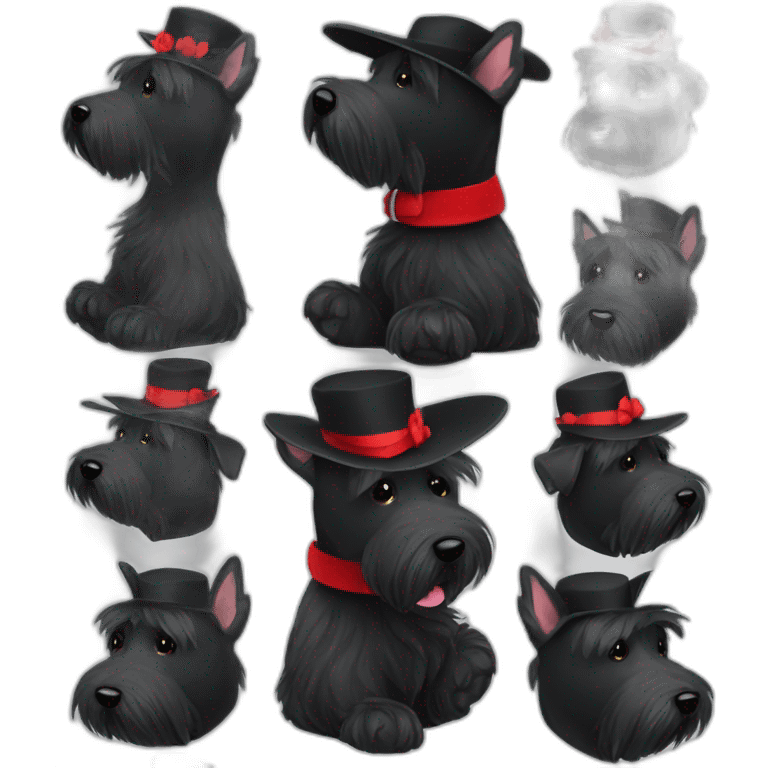 Scottish terrier black with nice hat emoji