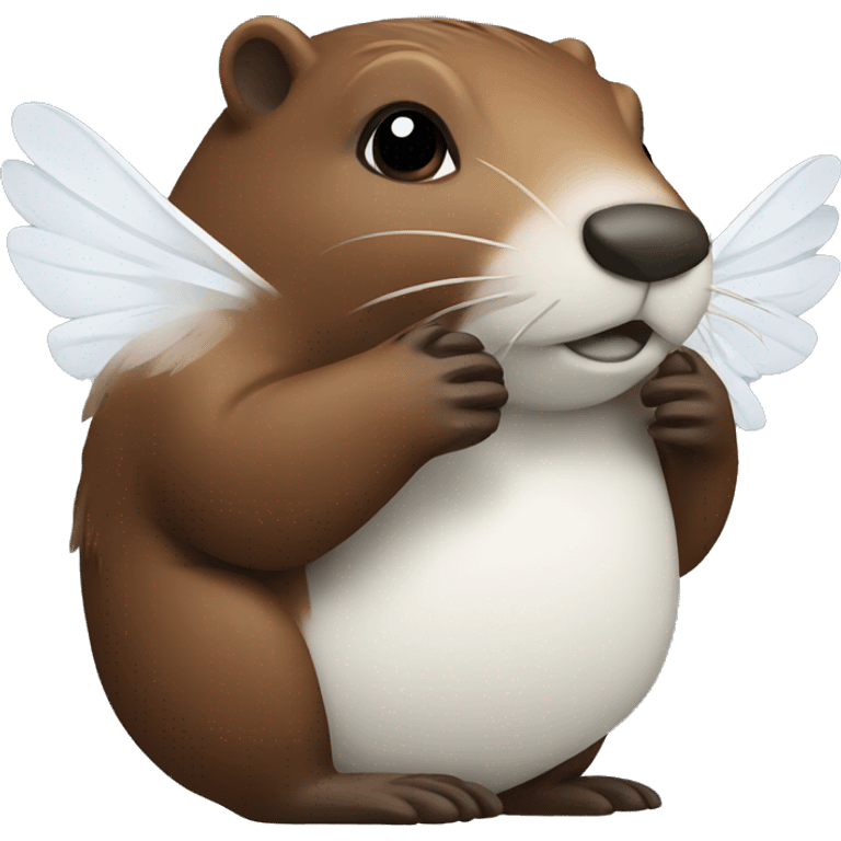 Beaver with white wings emoji