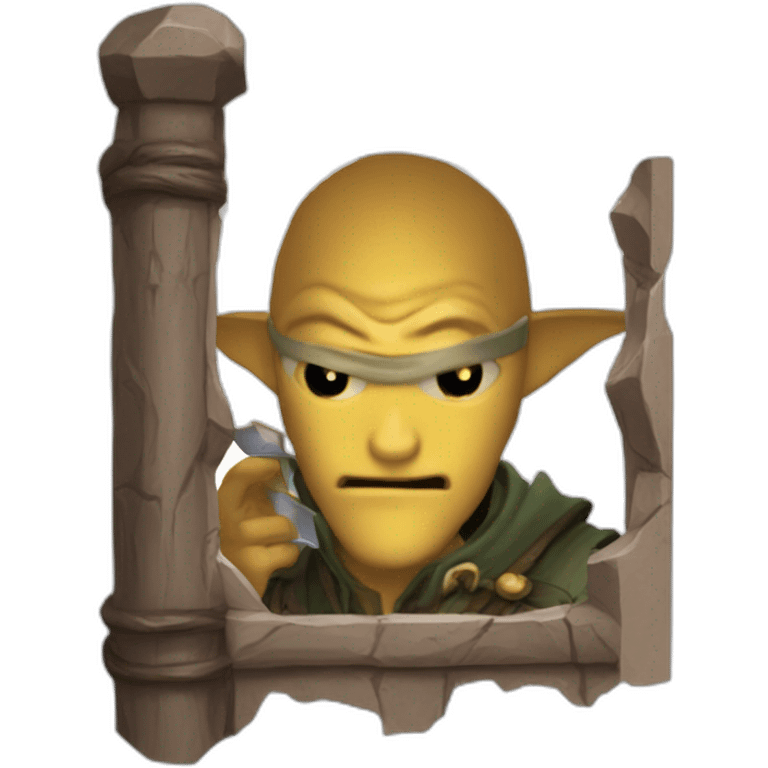 A D&D Dungeon master peeping over their dm screen emoji