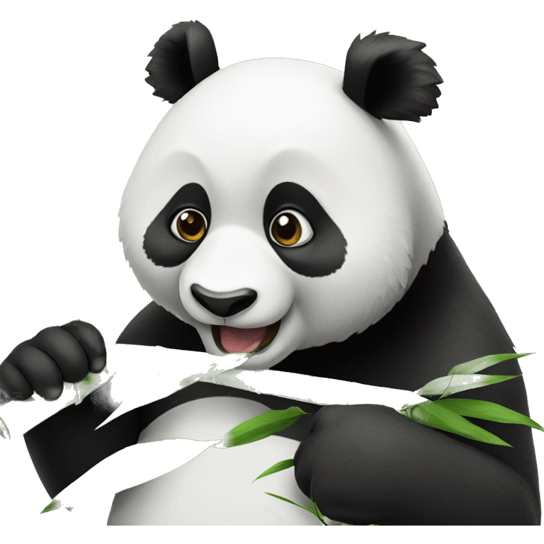 Panda eating bamboo emoji