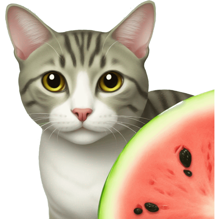 Watermelon cat emoji