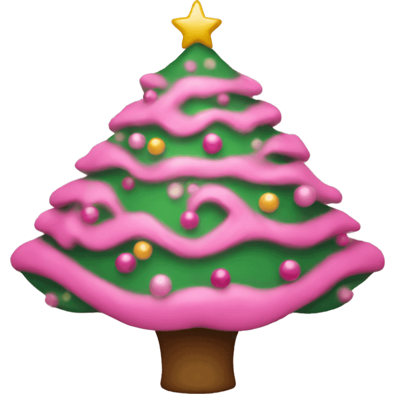 Pink Christmas tree emoji