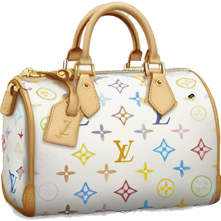 Louis Vuitton bag white emoji