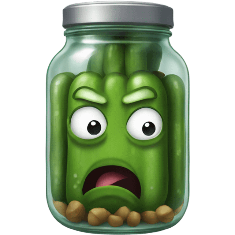 angry pickle in a jar emoji