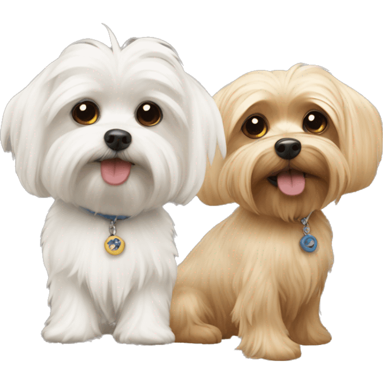 Maltese and Yorkshire  emoji