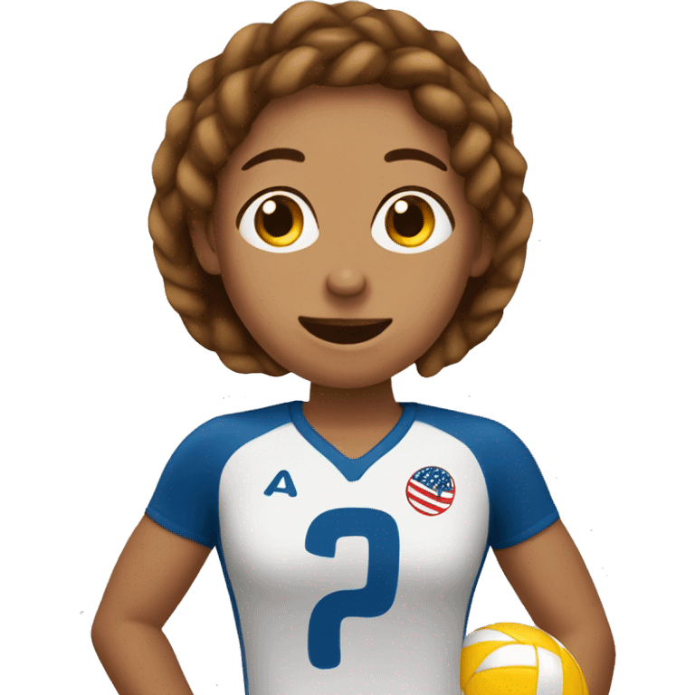 Volleyball player eating pretzel brown hair emoji