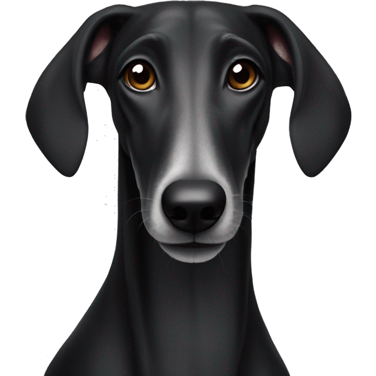 Black galgo with weite snoot emoji