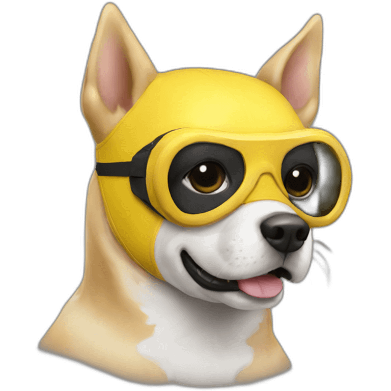 Superdog yellow with a mask emoji